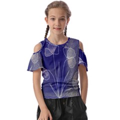 Flower Nature Abstract Art Kids  Butterfly Cutout T-shirt