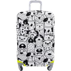 Seamless Pattern With Black White Doodle Dogs Luggage Cover (large) by Grandong