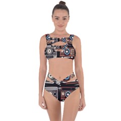 Retro Cameras Old Vintage Antique Technology Wallpaper Retrospective Bandaged Up Bikini Set  by Grandong