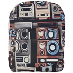 Retro Cameras Old Vintage Antique Technology Wallpaper Retrospective Full Print Backpack by Grandong