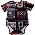 Retro Cameras Old Vintage Antique Technology Wallpaper Retrospective Baby Short Sleeve Bodysuit View1