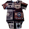 Retro Cameras Old Vintage Antique Technology Wallpaper Retrospective Baby Short Sleeve Bodysuit View2