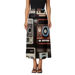 Retro Cameras Old Vintage Antique Technology Wallpaper Retrospective Classic Midi Chiffon Skirt by Grandong