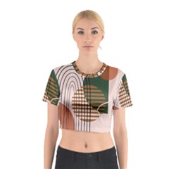 Line Forms Art Drawing Background Cotton Crop Top