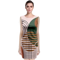 Line Forms Art Drawing Background Classic Sleeveless Midi Dress