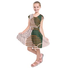 Line Forms Art Drawing Background Kids  Short Sleeve Dress