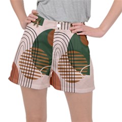 Line Forms Art Drawing Background Women s Ripstop Shorts