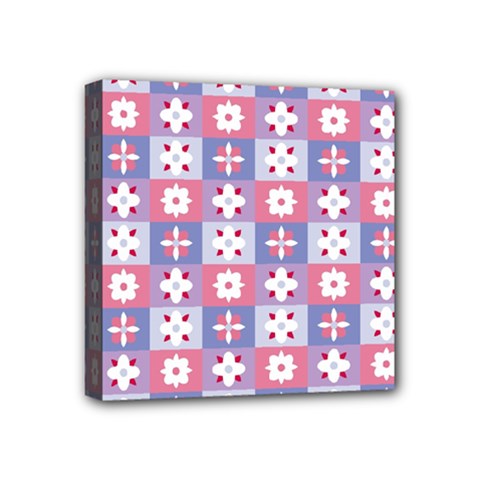 Flower Art Pattern Geometric Mini Canvas 4  X 4  (stretched)