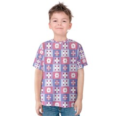 Flower Art Pattern Geometric Kids  Cotton T-shirt