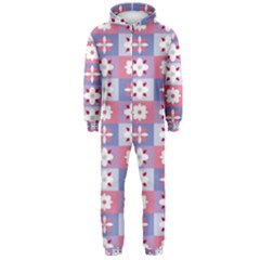 Flower Art Pattern Geometric Hooded Jumpsuit (men)