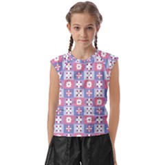 Flower Art Pattern Geometric Kids  Raglan Cap Sleeve T-shirt