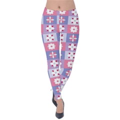 Flower Art Pattern Geometric Velvet Leggings