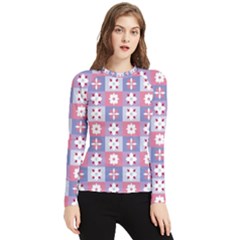 Flower Art Pattern Geometric Women s Long Sleeve Rash Guard by Maspions