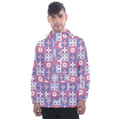 Flower Art Pattern Geometric Men s Front Pocket Pullover Windbreaker