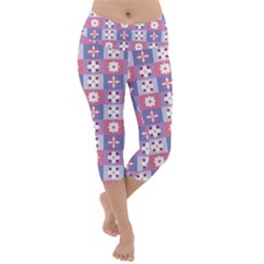 Flower Art Pattern Geometric Lightweight Velour Capri Yoga Leggings