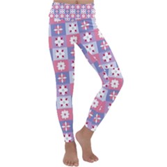 Flower Art Pattern Geometric Kids  Lightweight Velour Classic Yoga Leggings