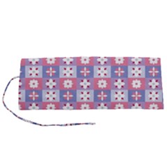 Flower Art Pattern Geometric Roll Up Canvas Pencil Holder (s) by Maspions