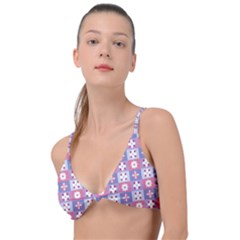 Flower Art Pattern Geometric Knot Up Bikini Top by Maspions