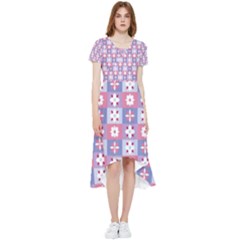 Flower Art Pattern Geometric High Low Boho Dress