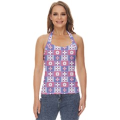 Flower Art Pattern Geometric Basic Halter Top