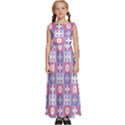 Flower Art Pattern Geometric Kids  Satin Sleeveless Maxi Dress View1