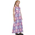 Flower Art Pattern Geometric Kids  Satin Sleeveless Maxi Dress View3