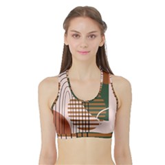 Line Forms Art Drawing Background Sports Bra With Border