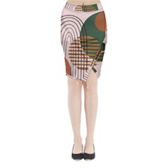 Line Forms Art Drawing Background Midi Wrap Pencil Skirt