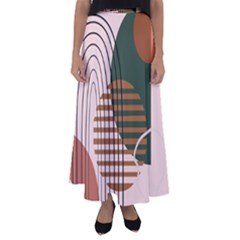 Line Forms Art Drawing Background Flared Maxi Skirt