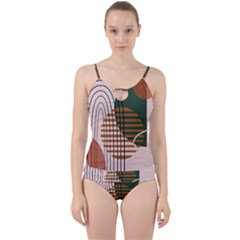 Line Forms Art Drawing Background Cut Out Top Tankini Set