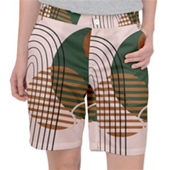 Line Forms Art Drawing Background Women s Pocket Shorts