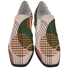 Line Forms Art Drawing Background Women Slip On Heel Loafers