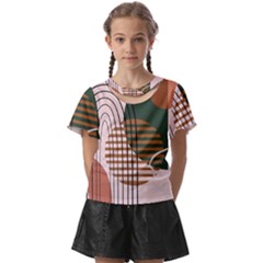 Line Forms Art Drawing Background Kids  Front Cut T-shirt