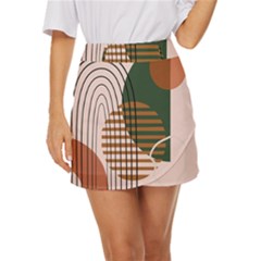 Line Forms Art Drawing Background Mini Front Wrap Skirt