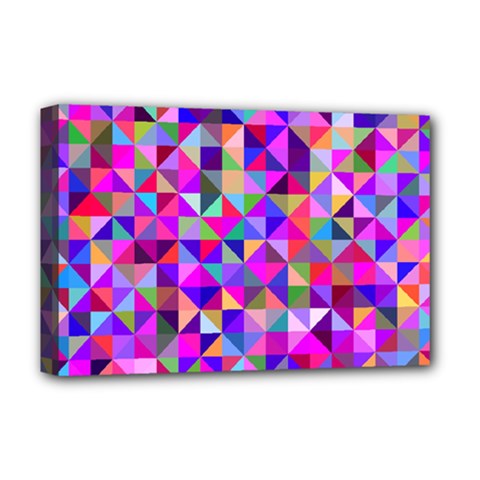 Floor Colorful Triangle Deluxe Canvas 18  X 12  (stretched)