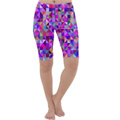 Floor Colorful Triangle Cropped Leggings  by Maspions