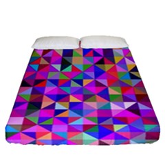 Floor Colorful Triangle Fitted Sheet (queen Size)