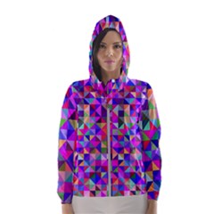 Floor Colorful Triangle Women s Hooded Windbreaker