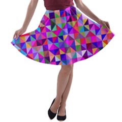 Floor Colorful Triangle A-line Skater Skirt