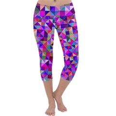 Floor Colorful Triangle Capri Yoga Leggings