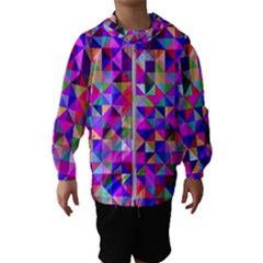 Floor Colorful Triangle Kids  Hooded Windbreaker