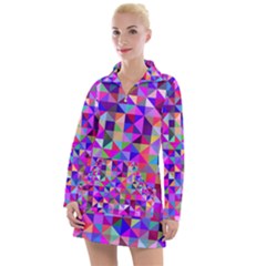 Floor Colorful Triangle Women s Long Sleeve Casual Dress