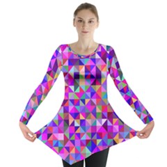 Floor Colorful Triangle Long Sleeve Tunic 