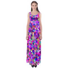 Floor Colorful Triangle Empire Waist Maxi Dress