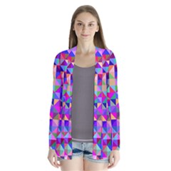 Floor Colorful Triangle Drape Collar Cardigan