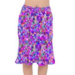 Floor Colorful Triangle Short Mermaid Skirt