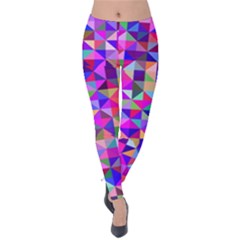 Floor Colorful Triangle Velvet Leggings