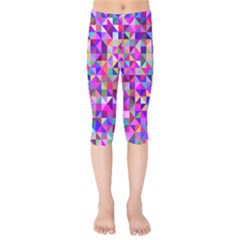 Floor Colorful Triangle Kids  Capri Leggings 