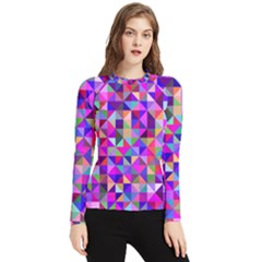 Floor Colorful Triangle Women s Long Sleeve Rash Guard by Maspions