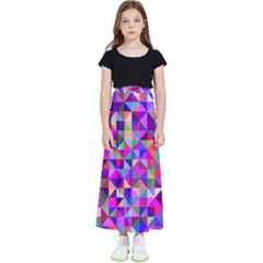 Floor Colorful Triangle Kids  Flared Maxi Skirt